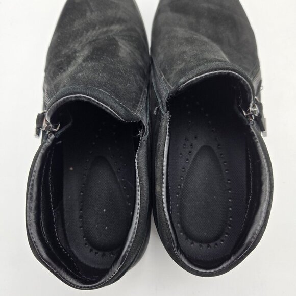 Easy Spirit Womens Senovia Ankle Boots Black Suede Leather Zip 8W 405 0419 Wide - Picture 8 of 9